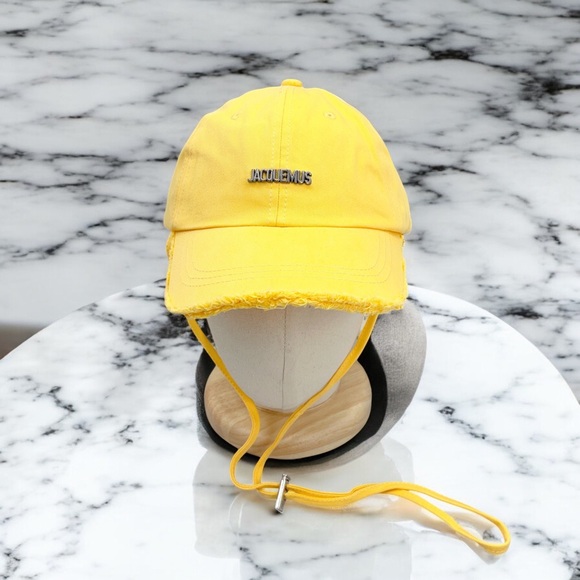Jacquemus Accessories - Jacquemus Bright Yellow Cap with Strap